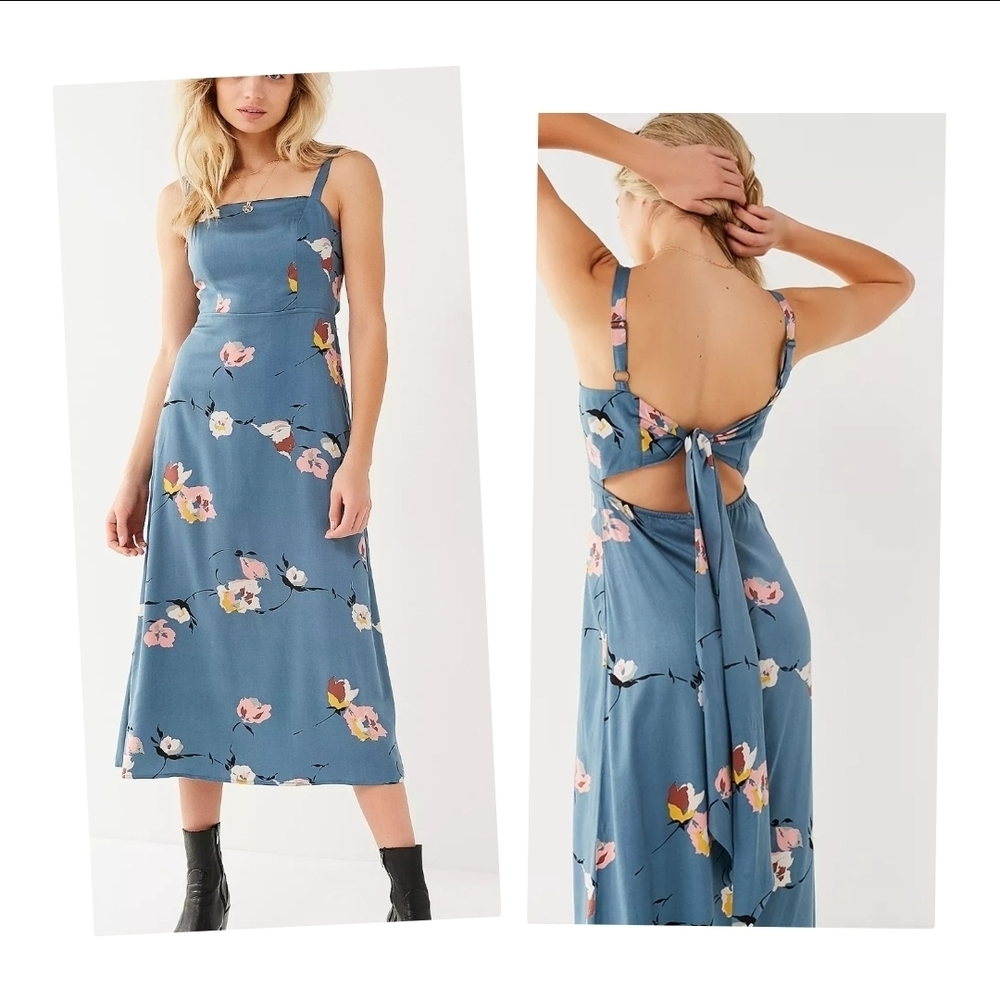 Floral Blue Midi Dress